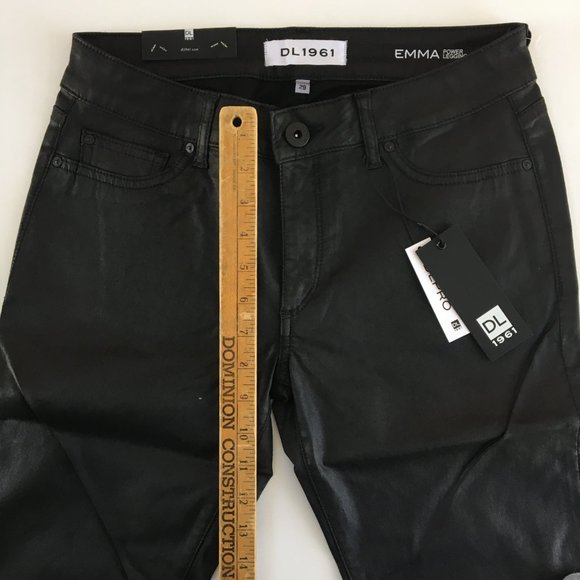 DL1961 Emma Power Legging Black Waxed Jeans 29 - Picture 10 of 11